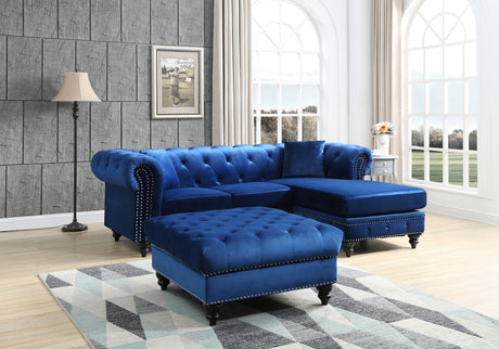 Glory Furniture Nola G0351B-SC Sofa Chaise ( 3 Boxes ) , NAVY BLUE - Home Elegance USA