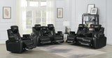 Bismark - 3 Piece Living Room Set With Power Headrest - Black - Home Elegance USA