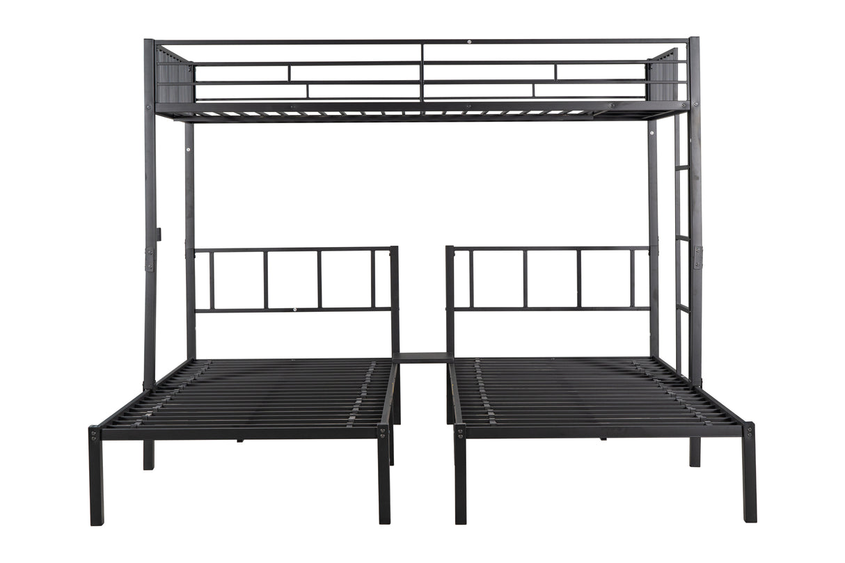 Triple twin bunk bed, can be separated into 3 twin beds - Home Elegance USA