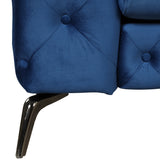 85.5" Velvet Upholstered Sofa with Sturdy Metal Legs,Modern Sofa Couch with Button Tufted Back, 3 Seater Sofa Couch for Living Room,Apartment,Home Office,Blue - SG000603AAC - image - 19