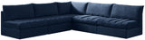 Jacob - Modular Sectional 5 Piece - Navy - Fabric - Modern & Contemporary - Home Elegance USA