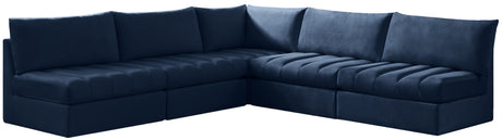 Jacob - Modular Sectional 5 Piece - Navy - Fabric - Modern & Contemporary - Home Elegance USA