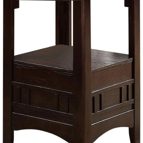 Contemporary Dining Room Counter height 5pc Dining Set Round Table w Leaf & 4x Side Chairs Dark Rosy Brown Finish Solid wood - Home Elegance USA