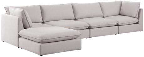 Mackenzie - Modular Sectional 5 Piece - Beige - Fabric - Modern & Contemporary - Home Elegance USA