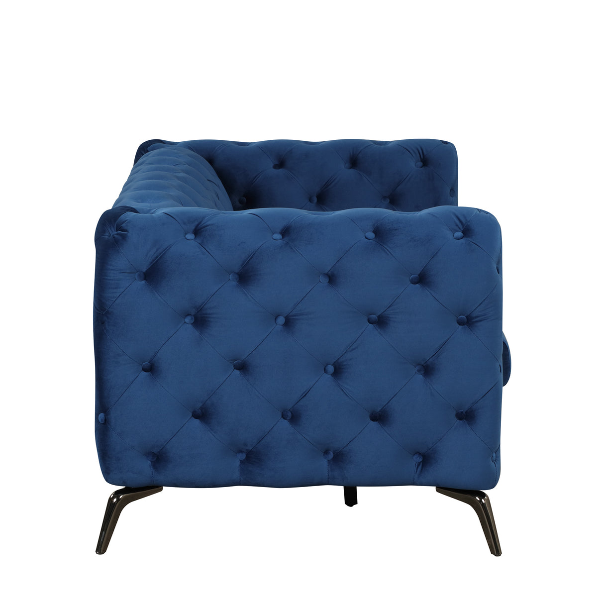 63" Velvet Upholstered Loveseat Sofa,Modern Loveseat Sofa with Button Tufted Back,2 - Person Loveseat Sofa Couch for Living Room,Bedroom,or Small Space,Blue - SG000602AAC - image - 9