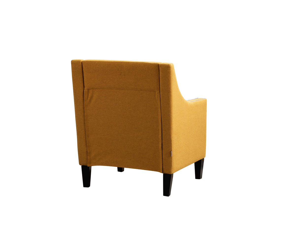 COOLMORE  accent armchair living room chair  with nailheads and solid wood legs  Yellow  Linen - Home Elegance USA