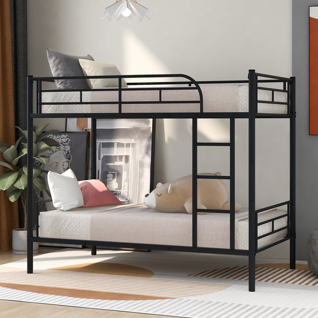 Twin Over Twin Metal Bunk Bed (Black) ( old sku: MF189201BAA ) - Home Elegance USA