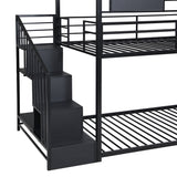 Metal bunk bed with slide and steps - Home Elegance USA