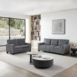 Living Room Sofa set 2+3 seat Dark Grey Corduroy Home Elegance USA