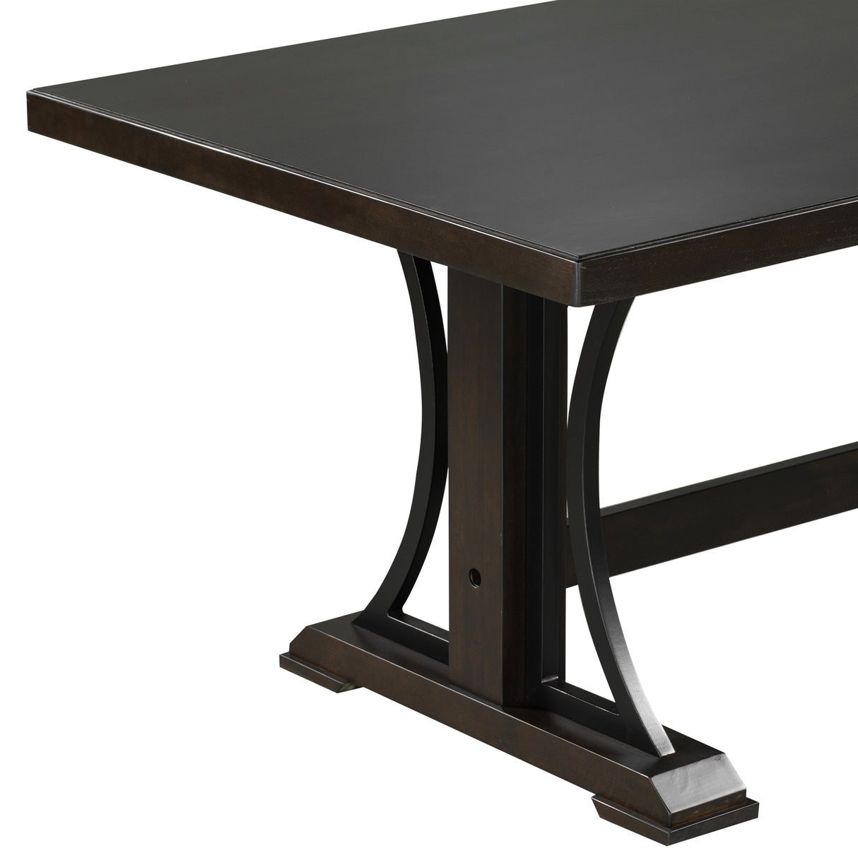 TREXM Retro Style Dining Table 78” Wood Rectangular Table, Seats up to 8 (Espresso) - Home Elegance USA