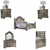 Homelegance - Catalonia 6 Piece Queen Bedroom Set In Platinum Gold - 1824Pg-1-6