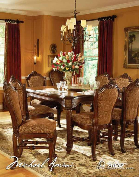 Aico Furniture - Windsor Court 5 Piece Gathering Table Set In Vintage Fruitwood - 70000-54-5Set