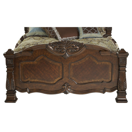 Aico Furniture - Windsor Court 3 Piece Eastern King Mansion Bedroom Set In Vintage Fruitwood - 70000Ekmb-54-3Set