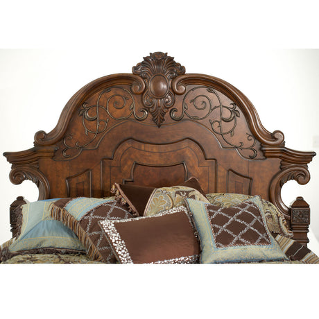 Aico Furniture - Windsor Court 3 Piece Eastern King Mansion Bedroom Set In Vintage Fruitwood - 70000Ekmb-54-3Set