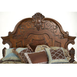 Aico Furniture - Windsor Court 4 Piece Queen Mansion Bedroom Set In Vintage Fruitwood - 70000Qnmb-54-4Set