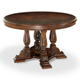 Aico Furniture - Windsor Court 5 Piece Round Dining Table Set In Vintage Fruitwood - 70001-03-04-5Set