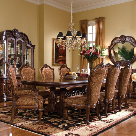 Aico Furniture - Windsor Court 10 Piece Rectangular Dining Room Set In Vintage Fruitwood - 70002T-54-10Set