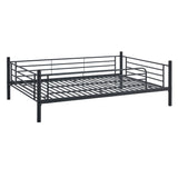 Full-Full-Full Metal  Triple Bed  with Built-in Ladder, Divided into Three Separate Beds,Black - Home Elegance USA