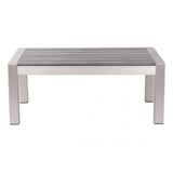 Zuo Cosmopolitan Coffee Table Brushed Aluminum