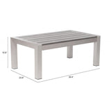 Zuo Cosmopolitan Coffee Table Brushed Aluminum