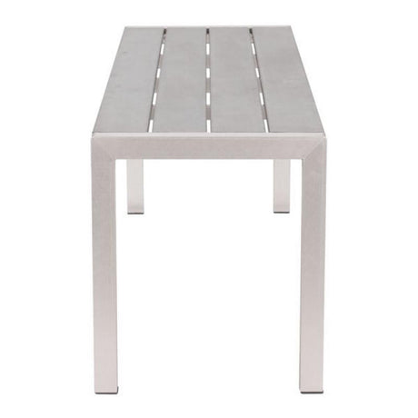 Zuo Metropolitan Double Bench Brushed Aluminum