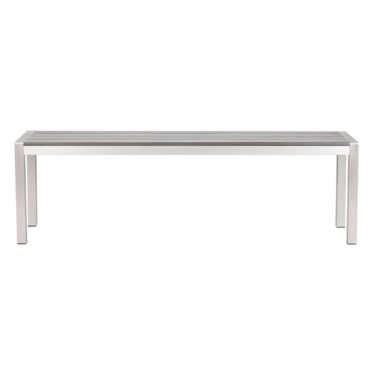 Zuo Metropolitan Double Bench Brushed Aluminum