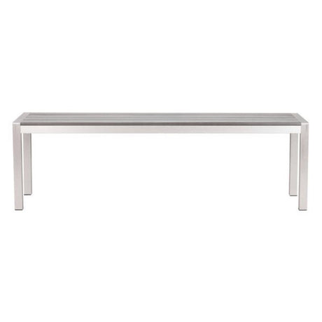 Zuo Metropolitan Double Bench Brushed Aluminum