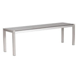 Zuo Metropolitan Double Bench Brushed Aluminum