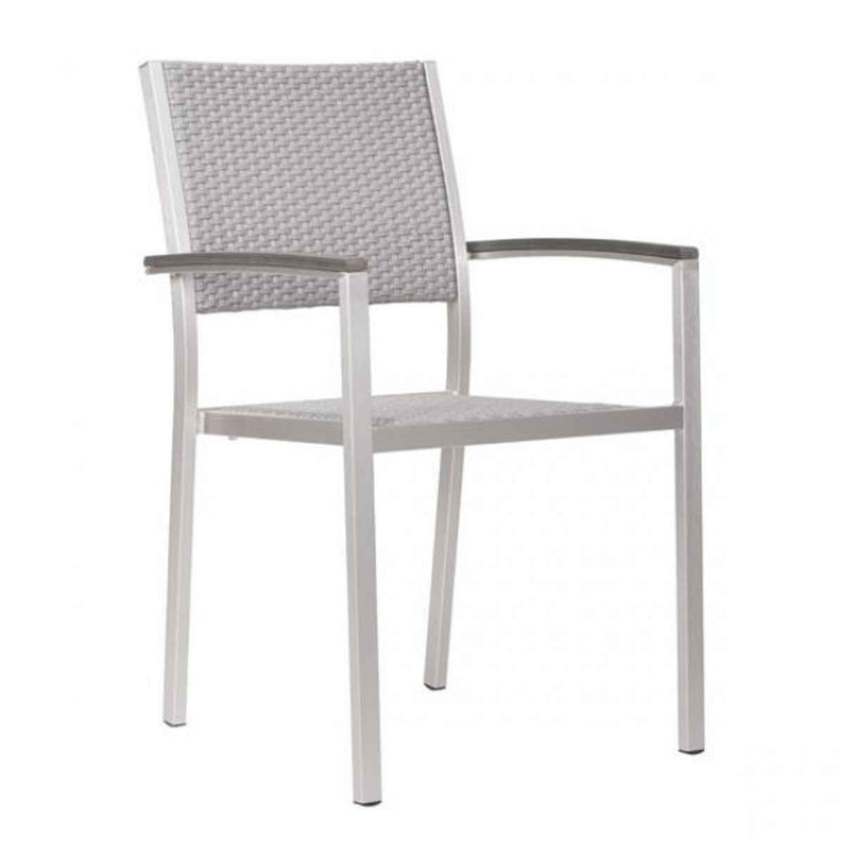 Zuo Metropolitan Arm Chair Brushed Aluminum - Set Of 2