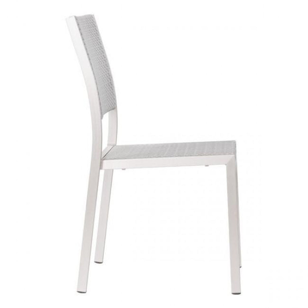 Zuo Metropolitan Dining Armless Chair Brushed Aluminum - Set Of 2