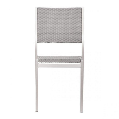 Zuo Metropolitan Dining Armless Chair Brushed Aluminum - Set Of 2