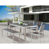 Zuo Metropolitan Dining Armless Chair Brushed Aluminum - Set Of 2