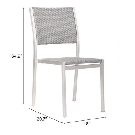 Zuo Metropolitan Dining Armless Chair Brushed Aluminum - Set Of 2