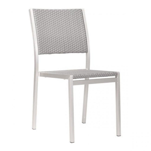 Zuo Metropolitan Dining Armless Chair Brushed Aluminum - Set Of 2