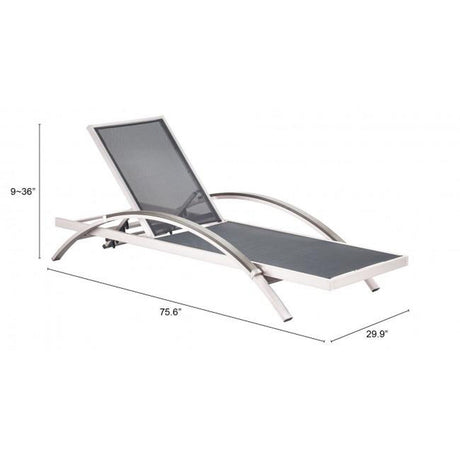 Zuo Metropolitan Chaise Lounge Brushed Aluminum - Set Of 2