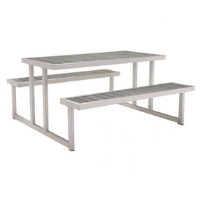 Zuo Cuomo Picnic Table Brushed Aluminum | Zuo Modern