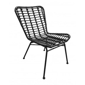 Lorena Outdoor Chair Set of 2 Woven Seat & Metal Legs Modern | Zuo Modern