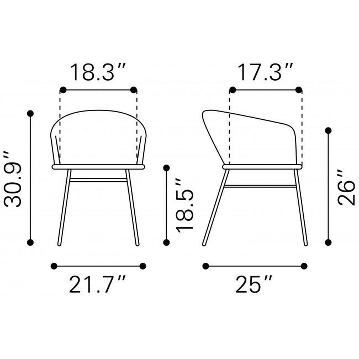 Zuo Zaragoza Dining Chair - Set Of 2