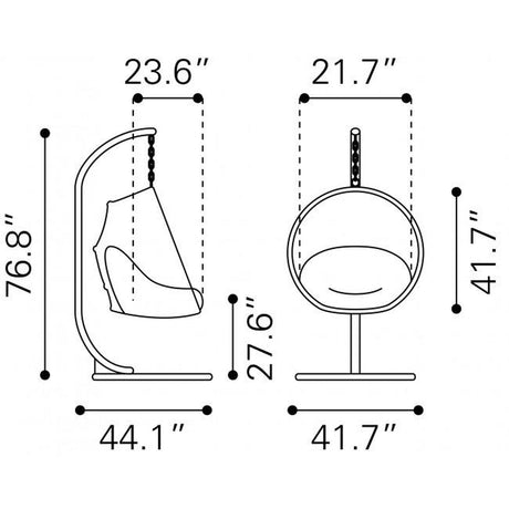 Zuo Las Palmas Hanging Chair Natural