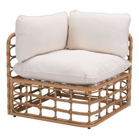 Zuo Kapalua Corner Chair Beige & Natural | Zuo Modern