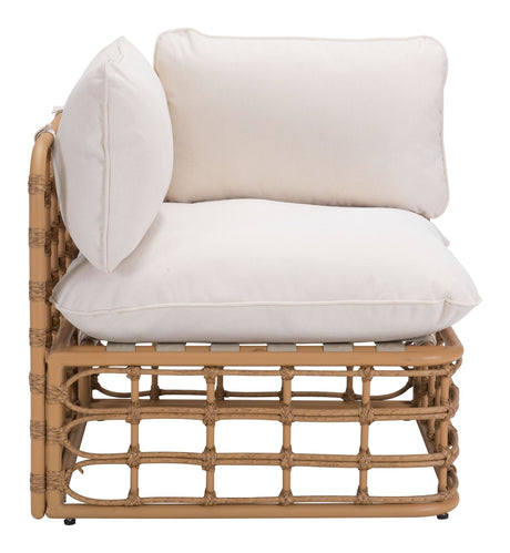 Zuo Kapalua Corner Chair Beige & Natural