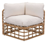 Zuo Kapalua Corner Chair Beige & Natural