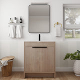 30 Inch Freestanding Bathroom Vanity with White Ceramic Sink & 2 Soft-Close Cabinet Doors (BVB02430PLO-G-BL9075B),W1286S00018