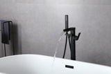 Bathtub Faucet Waterfall Tub Filler Floor Mount Brass Single Handle Bathroom Faucets with Hand Shower