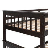 Stairway Twin-Over-Full Bunk Bed with Drawer, Storage and Guard Rail for Bedroom, Dorm, for Adults, Espresso color( old sku: LP000219AAP ) - Home Elegance USA