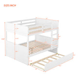 Full Over Full Bunk Bed with Twin Size Trundle, White ( old sku: LP000250AAK ) - Home Elegance USA