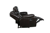 Global United Transitional Leather-Air Reclining Sofa Home Elegance USA