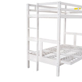 Twin over Full Bunk Bed,Down Bed can be Converted into Daybed,White - Home Elegance USA