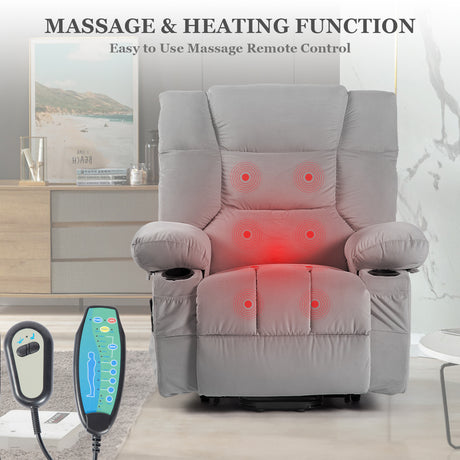 Power Lift Recliner Chair Recliners for Elderly with Heat and Massage Recliner Chair for Living Room with Infinite Position and Double Side Pocket Power Lift Recliner Chair - Home Elegance USA