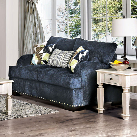 Zayla - Sofa & Loveseat - Navy - Home Elegance USA